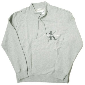 新品 Calvin klein Jeans カルバンクラインジーンズ Two-Tone Monogram Logo Sweatshirt ハイネックスウェット J319704 M Gray g13442