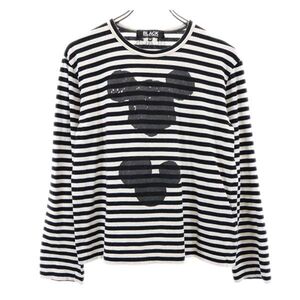 ブラックコムデギャルソン 2013年 ディズニー コラボ 日本製 ボーダー柄 長袖 Tシャツ M BLACK COMME des GARCONS Disney メンズ