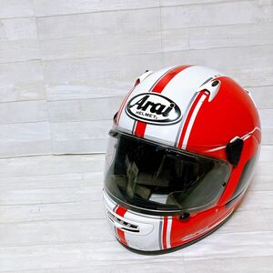 Arai アライ フルフェイス ヘルメット QUANTUM-J RAW サイズ XL 61〜62cm 東単オリジナル バイク用品 ホワイト レッド 白 赤 廃盤