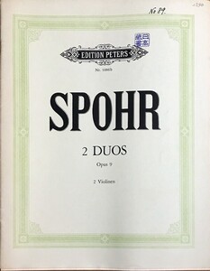 シュポーア 2つの二重奏曲 Op.9 (ヴァイオリン二重奏 パート譜セット) 輸入楽譜 SPOHR 2 Duette Op.9/Ed. Herrmann 洋書