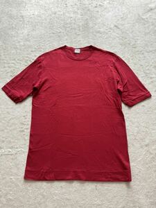 FEDELI size44 イタリア製Tシャツ メンズ レッド フェデリ フェデーリ (KI)