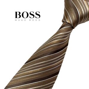 HUGO BOSS ネクタイ やや細身 レジメンタル柄 ストライプ柄 ヒューゴボス USED 中古 m1475