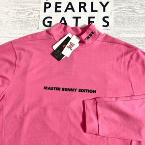 ☆新品☆マスターバニーエディション by PEARLY GATES / MBE ロゴプリント モックネックシャツ / サイズ６ 