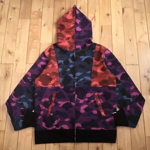 ★XL★ Crazy color camo フルジップ パーカー a bathing ape BAPE full zip hoodie エイプ ベイプ アベイシングエイプ 迷彩 i8