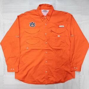古着 Columbiaコロンビア PFG フィッシングシャツ 刺繍 長袖シャツ トップス メンズXL ベトナム製 オレンジ