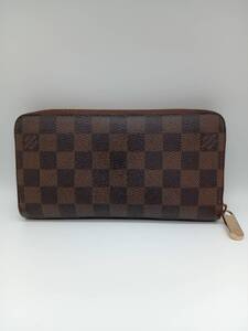 LOUIS VUITTON ダミエ ジッピーウォレット ラウンドファスナー長財布 ブラウン N60015