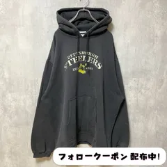 古着 used　Reebok リーボック　NFL　Pittsburgh Steelers　長袖プリントパーカー　オーバーサイズ