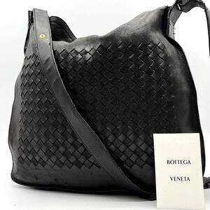 2497【極希少】BOTTEGA VENETA ボッテガヴェネタ ショルダーバッグ 斜め掛け イントレチャート レザー 本革 ダークブラウン メンズ