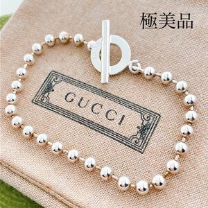 21極美品＊グッチ GUCCI 925 ブレスレット シルバー メンズ ON246 アクセサリー ボールチェーン レディース