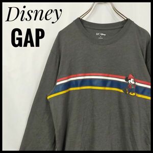 ディズニー＆ギャップ　長袖Ｔシャツ　ミッキー　キャラクター柄　ロンＴ　アニメ