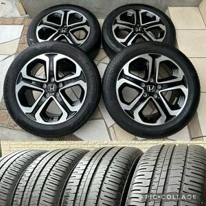 【ほぼキズなし美品】横浜発 215/55R17インチ ホンダ 純正 ヴェゼル オデッセイ RU RA RB RC ENKEI 7J+55 5H-PCD114.3 BS 4本セット