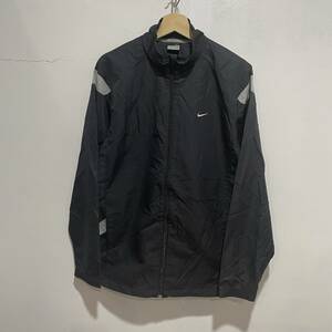 ☆送料無料☆NIKE☆ナイキ☆ナイロンジャケット☆スウォッシュロゴ☆メンズL☆黒☆H20c