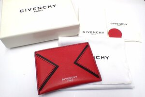 ◆◇未使用保管品　GIVENCHY　ジバンシィ　レザー　カードケース　　赤/レッド×黒/ブラック　箱付◇◆