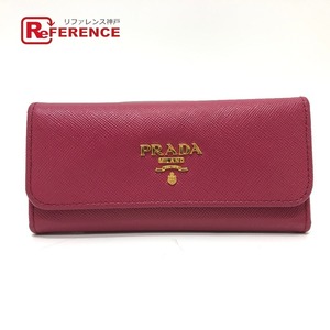 PRADA プラダ 1M0223 ロゴ 6連 キーケース ピンク レディース【中古】