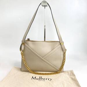 【中古】定価22万 美品 マルベリー MULBERRY レディース M ジップド ポーチ チェーン ショルダー