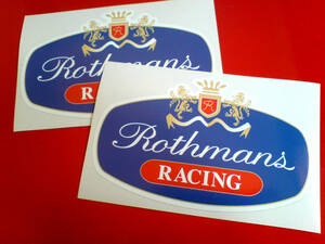 ◆海外 送料無料◆ ROTHMANS RACING Red ロスマンズ 125mm / 2枚セット ステッカー シール