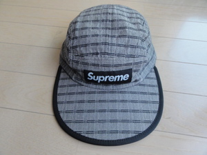 美品 SUPREME キャップ グレー ボーダー