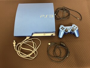 A3　SONY　ソニー　CECH-3000B　PS3　プレイステーション3　ブルー　ゲーム機　コントローラー付き　通電確認済み　現状品