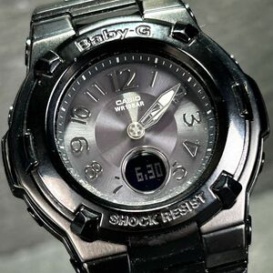 希少 CASIO カシオ Baby-G ベビージー BGA-1110-1B 腕時計 タフソーラー 電波ソーラー アナデジ 多機能 ブラック ステンレス 動作確認済み