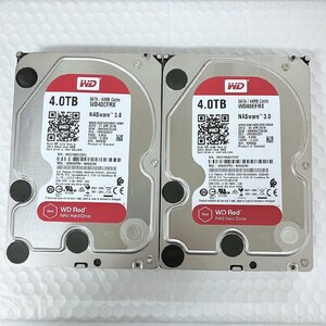 使用時間30042h WESTERN DIGITAL WD40EFRX 4TB 2個セット 3.5インチ HDD/ハードディスク【引取可/大阪発】