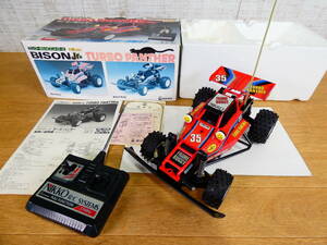 ◎当時もの NIKKO/ニッコー ラジコン バギー BISON Jr. ターボパンサー レッド 1/16スケール 27MHz 箱付き 1986年 動作確認済 ＠80(5)