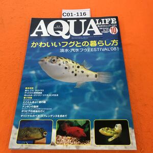 C01-116 月刊アクアライフ 2008/10 かわいいフグとの暮らし方 ・地金魚の魅力 ナンキンの勘所 ・とことん遊ぶ！ 夏の磯