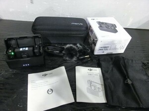 T【L5-39】【80サイズ】▲DJI MIC ワイヤレス デュアルチャンネル録音 マイク/ケース付き/通電可/ジャンク扱い