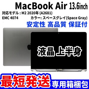 【最短発送】Mac Book Air 2022年 13.6インチ A2681 スペースグレイ Retina 高品質 LCD 液晶 上半身 ディスプレイ パネル 交換 未使用品