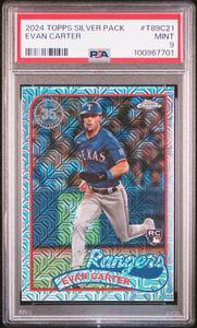 2024 Topps TOPPS SILVERPACK 1989 CHROME PROMO T89C21 EVAN CARTER PSA9 MLB テキサス レンジャーズ エバン カーター ベースボールカード