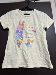 KP ニットプランナー／半袖Tシャツ／アイスクリームmimiちゃん みみちゃん／蚊よけ加工／クリーム色／サイズ130