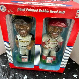 MLB Ozzie Smith Hall Of Fame Hand Painted Bobble Head Doll SD Padres/ ST Cardinals オージースミス バブルヘッドフィギュア 2体セット