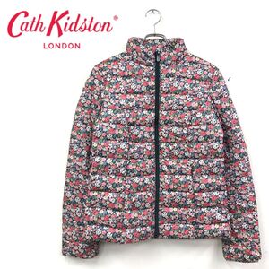 1D1568-R-N◆Cath Kidston キャスキッドソン ジップアップダウンジャケット◆サイズS レディース 婦人 アウター 総花柄 ピンク ダウン80%