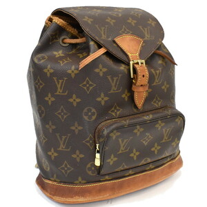 1円 ◆定価14万 良品 LOUIS VUITTON ルイヴィトン バックパック モンスリMM M51136 モノグラム ブラウン◆E.Cme.tI-29