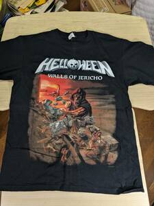 【服飾】 ビンテージ レア Tシャツ バンド 当時物? HELLOWEEN ハロウィン Walls of Jericho ジェリコの壁 anvil M 黒 半袖