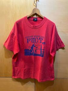 USA製 FUCT ファクト TEENAGE WASTELAND プリント Tシャツ メンズ L 赤 レッド アメリカ製 old skate