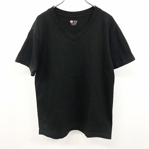 RED KAP レッドキャップ M メンズ 男性 ボックスTシャツ プルオーバー カットソー 無地 Vネック 半袖 ショートスリーブ 綿100% ブラック 黒