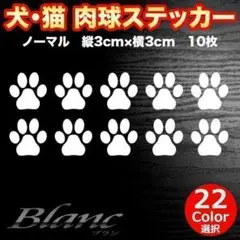 ★30mm 10枚 ノーマル 犬 猫 足跡 肉球 ステッカー PAW