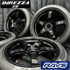 ビッグキャリパー可★225/40R18 DUNLOP DIREZZA Z3&RAYS glamLights 57CR 4本 B240528-B2 5H 114.3/インプレッサ WRX GRヤリス等/18インチ