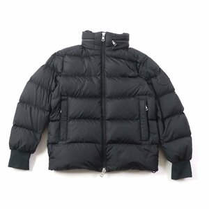 美品★MONCLER モンクレール 21-22AW LENORMAND ラバーデカロゴワッペン付 ZIP UP ダウンジャケット ブラック 0 正規品 メンズ