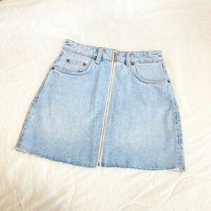 ZARA ザラ AUTHENTIC DENIM byTRF デニム スカート ショート丈 きれいめライン カジュアル ナチュラル Sサイズ