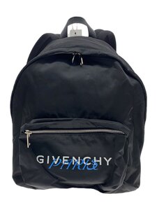 GIVENCHY◆ジップ締まりずらい/リュック/ポリエステル/BLK/プリント