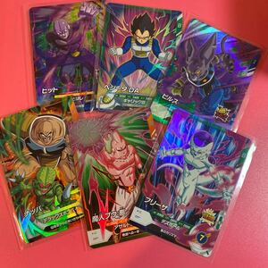 ドラゴンボールスーパーダイバーズ・1弾★SR6枚セット★フリーザ、ナッパ、ヒット、ビルス、ベジータDA.魔人ブウ悪