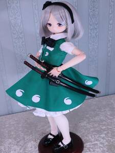 東方project 魂魄妖夢カスタムドール imomodoll MDD1/4同寸 小胸S胸サイズ 半白/セミホワイト ボディー付きフルセットカスタム刀付き