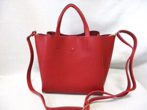 【O503】Favori/ファヴォリ◇2way トートバッグ　RD　斜め掛け　W28cm