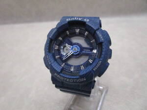 #36862 CASIO カシオ Baby-G BA-110DC ブルーデニム デニムカラー 腕時計 電池切れ 現状品