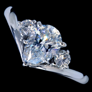 A4302【TASAKI】タサキ 大粒上質ダイヤモンド１．００８ct 絶品ダイヤモンド０．１６ct F SI1 最高級Pt900無垢セレブリティリング