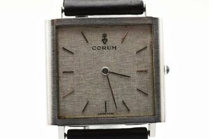 箱入り 稼働品 コルム スクエア シルバー 手巻き レディース 腕時計 CORUM