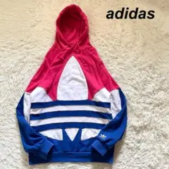 adidas アディダス ビッグトレフォイルデザインパーカー XL