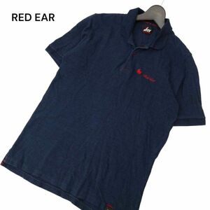 RED EAR レッドイヤー ポールスミス 春夏 ロゴ刺繍★ インディゴ 半袖 ポロシャツ Sz.L　メンズ ネイビー 日本製　C4T05278_5#D