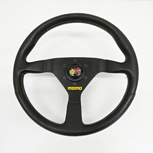 ○ MOMO モモ ステアリング φ34.5cm momocorse TYP V35 スポーク 3本 レザー ハンドル　MADE IN ITALY